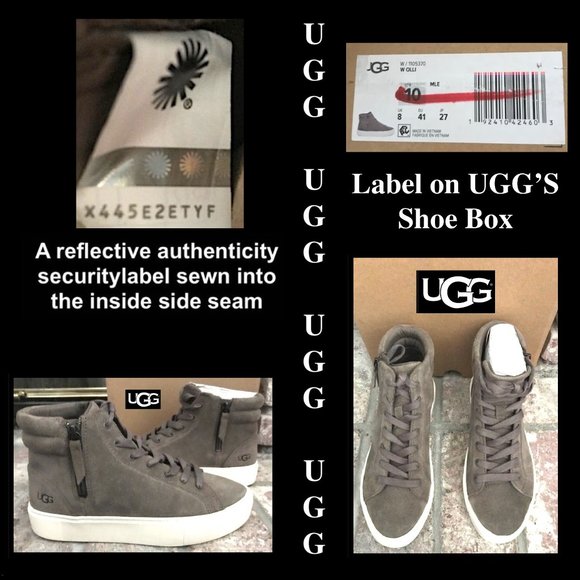 UGG Women's Olli High Top Grey Suede Upper Sneaker - Picture 10 of 11